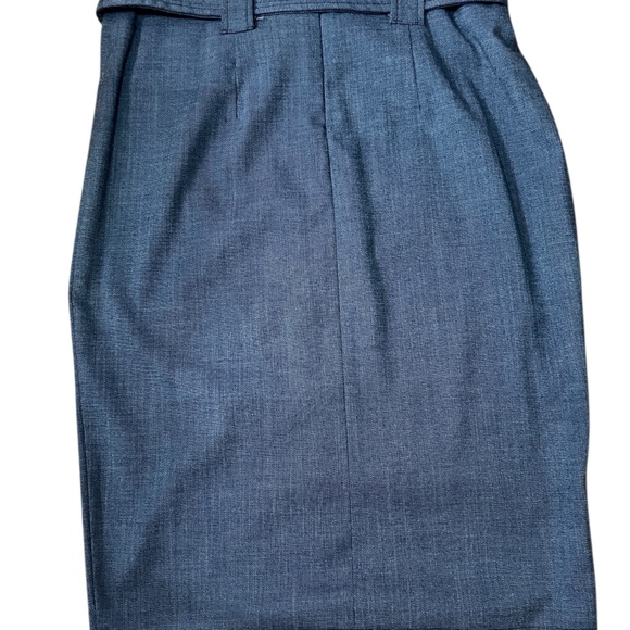 NY&Co 7th Avenue Blue Cargo Pocket Pencil Skirt Belted Size 4 - Picture 3 of 9